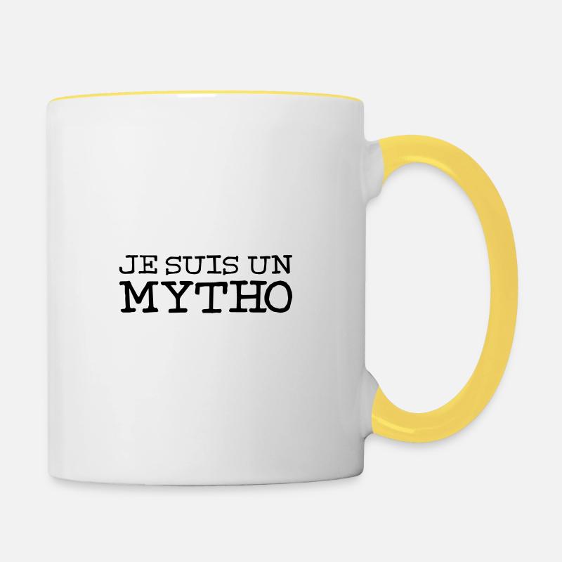 Je suis un mytho - Mug contrasté - blanc/jaune