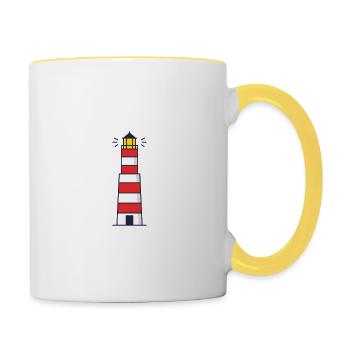 Fehmarn Sonneninsel Strand Ostsee Geschenk - Tasse zweifarbig - Weiß/Gelb - Rechts