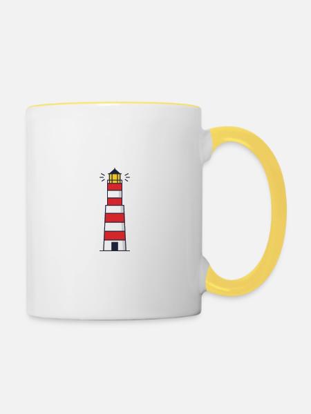 Fehmarn Sonneninsel Strand Ostsee Geschenk - Tasse zweifarbig - Weiß/Gelb