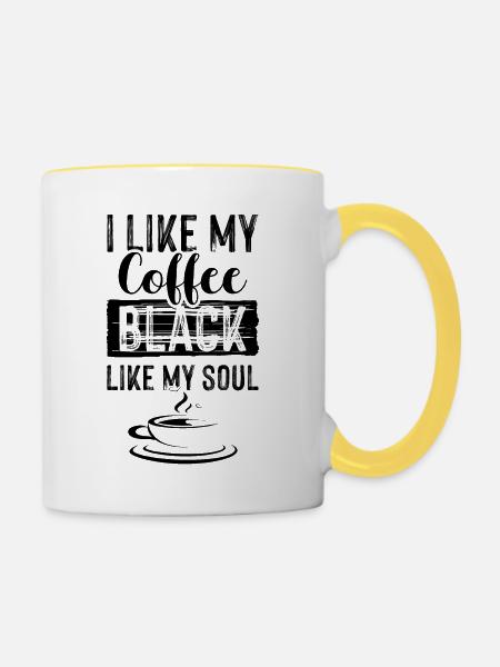 kaffee seele - Tasse zweifarbig - Weiß/Gelb