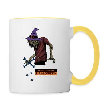 MASO - GEISTER HALLOOWEEN MARBOSSTA - Tasse zweifarbig - Weiß/Gelb - Rechts