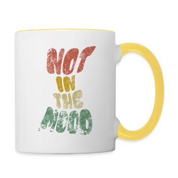 Not in the Mood - Mood - Funky - Saying - Contrasting Mug - white/yellow - Right
