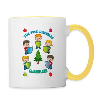 Les gardiens des arbres - Mug contrasté - blanc/jaune - Droite