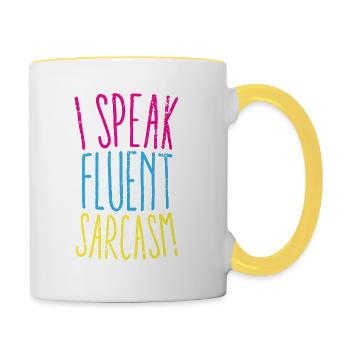 I Speak Fluent Sarcasm Graphic - Contrasting Mug - white/yellow - Right