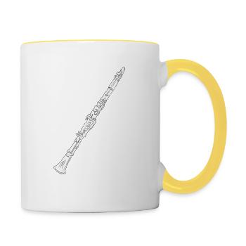 Clarinet white filled - Contrasting Mug - white/yellow - Right