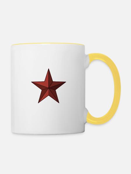Red Star - Tasse zweifarbig - Weiß/Gelb