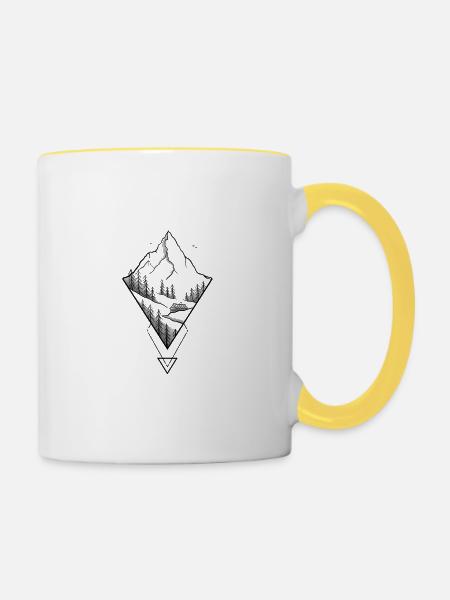 Triangle Mountain - Tasse zweifarbig - Weiß/Gelb