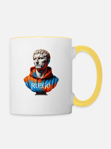 Gaius Iulius Caesar - Tasse zweifarbig - Weiß/Gelb