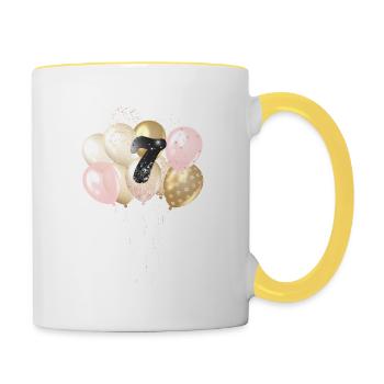 Balloons Number 27 - Contrasting Mug - white/yellow - Right