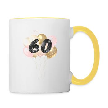 Ballons numéro 60 - Mug contrasté - blanc/jaune - Droite
