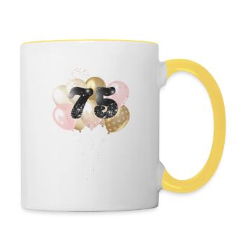 Balloons Number 75 - Contrasting Mug - white/yellow - Right