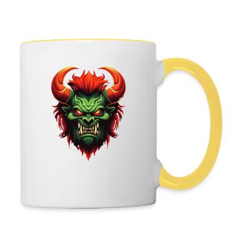 Evil creature - Contrasting Mug - white/yellow - Right
