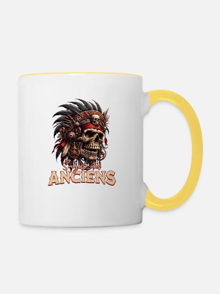 Die Weisheit der Alten - Tasse zweifarbig - Weiß/Gelb