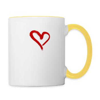 Ich liebe meine Schwester - Tasse zweifarbig - Weiß/Gelb - Rechts