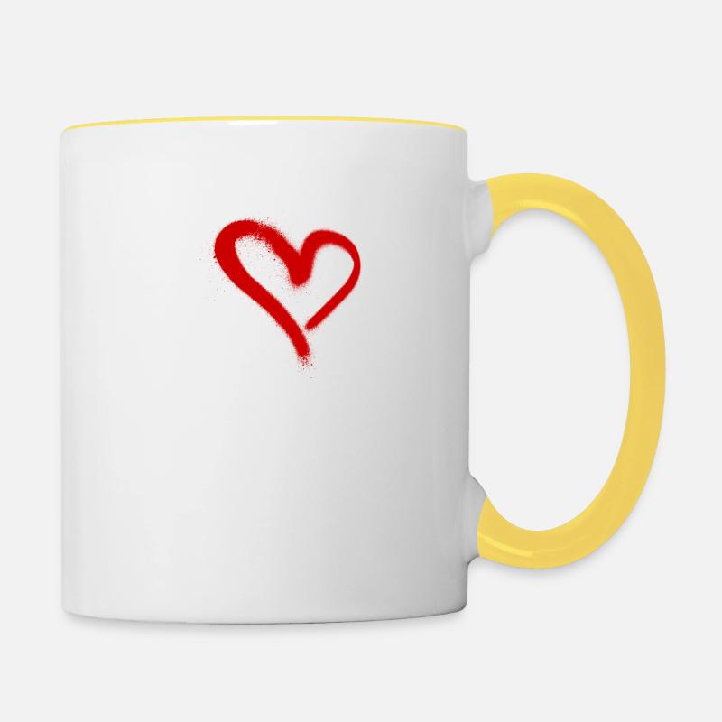 Ich liebe meine Schwester - Tasse zweifarbig - Weiß/Gelb