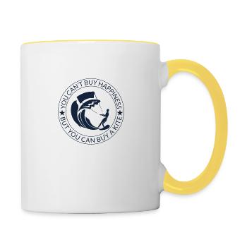 Kiteboard Kitesurfing Kiten Kitesurfer Gift - Contrasting Mug - white/yellow - Right