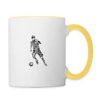 Football Fingerprint | Cadeau - Mug contrasté - blanc/jaune - Droite