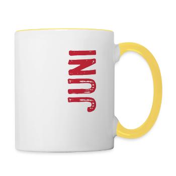 Limited Edition Juni 1963 - Geburtstag - Geschenk - Tasse zweifarbig - Weiß/Gelb - Rechts