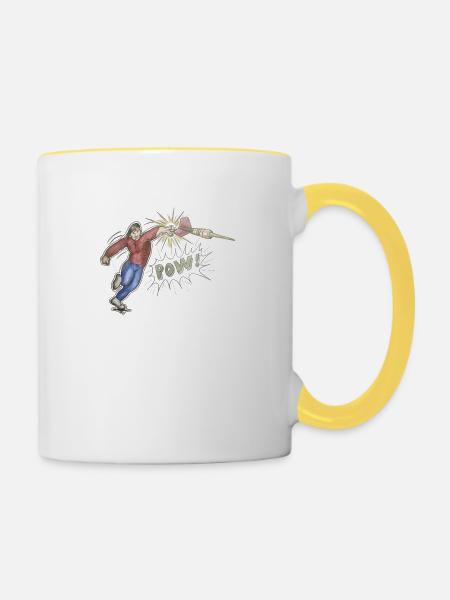 Powerdarter - Tasse zweifarbig - Weiß/Gelb