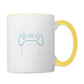 I Love My Mom And Video Games - Contrasting Mug - white/yellow - Right