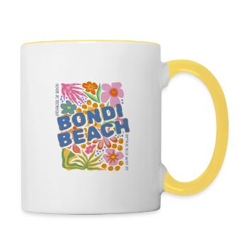 Der Sommer in Bondi Beach ist gut in Australien - Tasse zweifarbig - Weiß/Gelb - Rechts