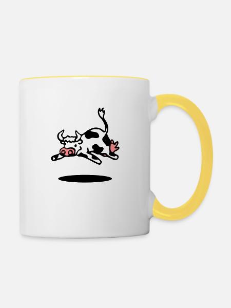 cow - Tasse zweifarbig - Weiß/Gelb