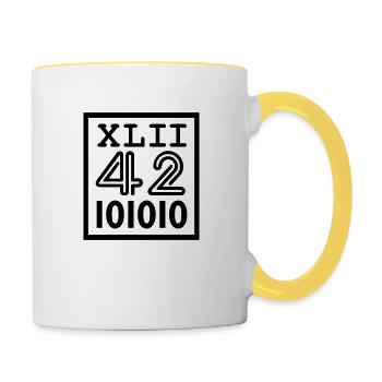 42 since romans (1c) - Mug contrasté - blanc/jaune - Droite