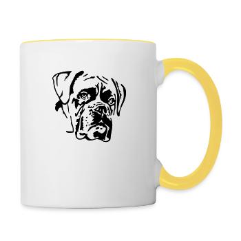 Boxer - Mug contrasté - blanc/jaune - Droite