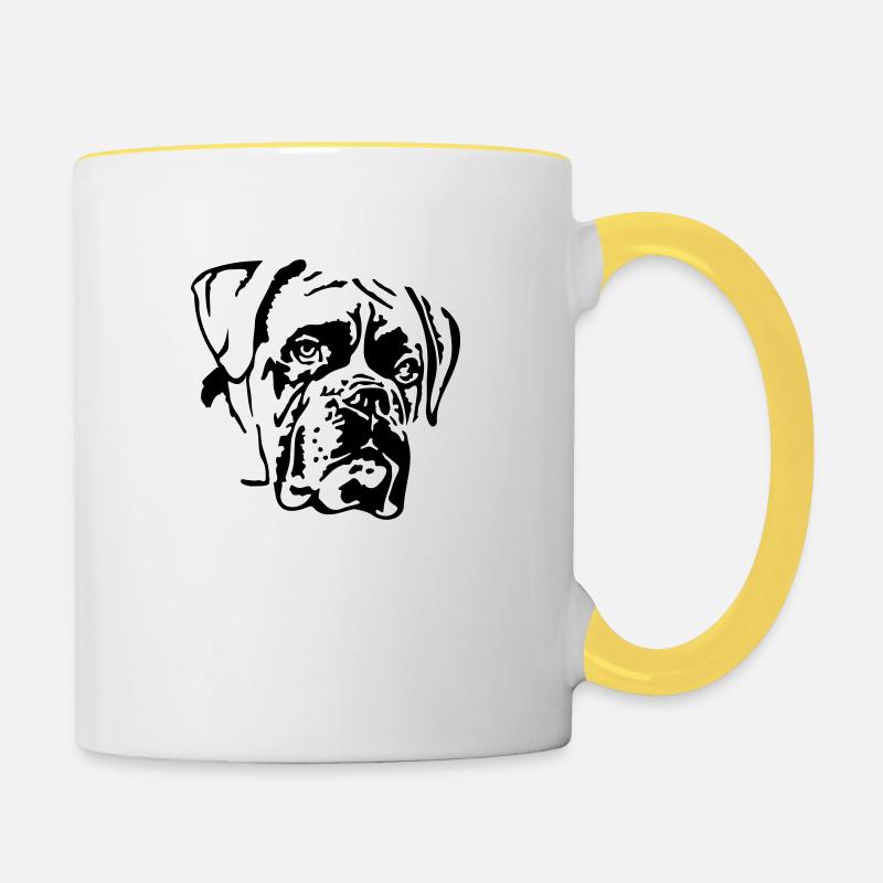 Boxer - Mug contrasté - blanc/jaune