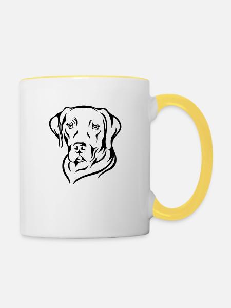 Labrador 2 - Tasse zweifarbig - Weiß/Gelb