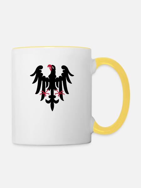 eagle heraldry - Tasse zweifarbig - Weiß/Gelb