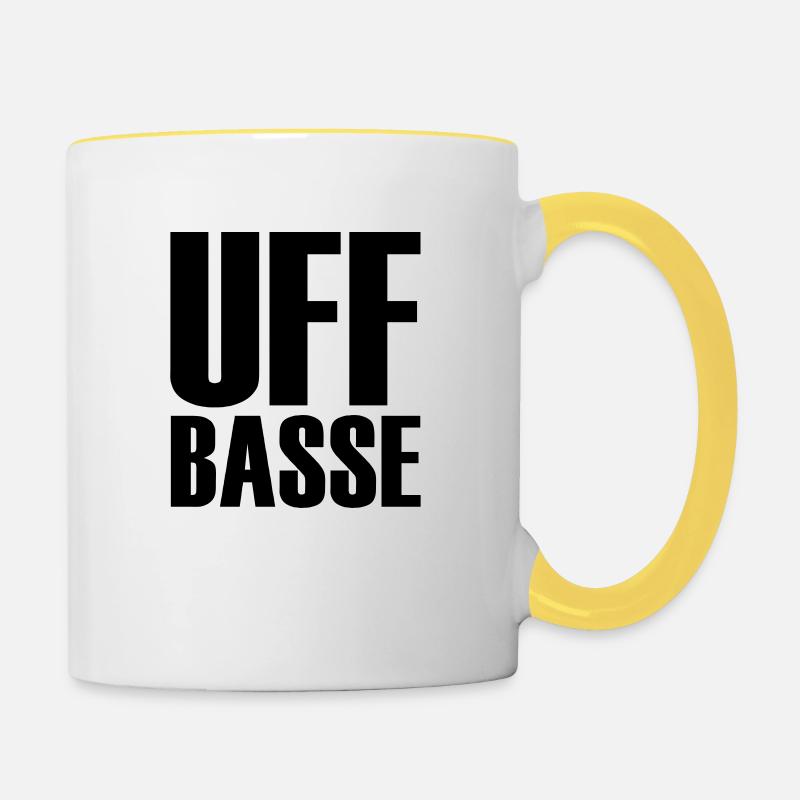Uffbasse - Tasse zweifarbig - Weiß/Gelb