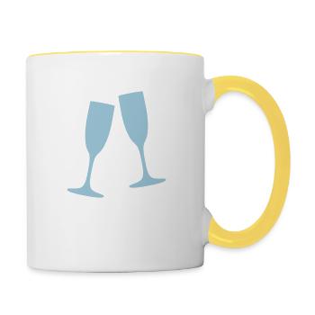 Sektgläser 1 - Tasse zweifarbig - Weiß/Gelb - Rechts