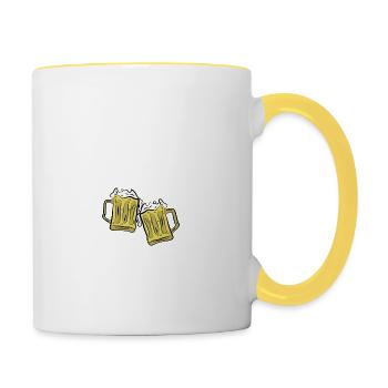 ER heiratet Wir saufen nur - Tasse zweifarbig - Weiß/Gelb - Rechts