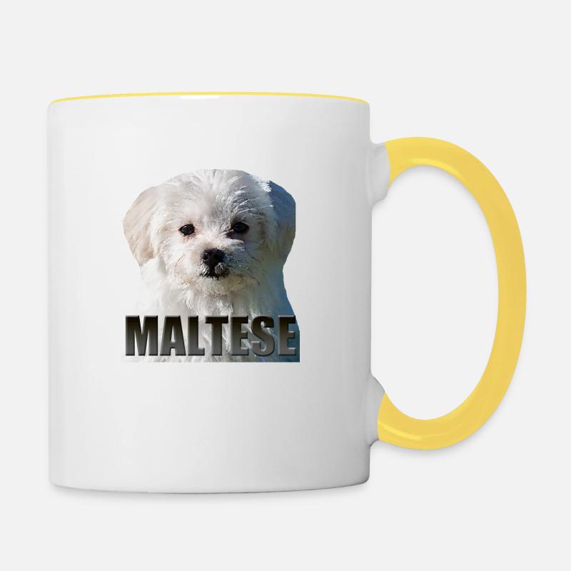 maltais - Mug contrasté - blanc/jaune