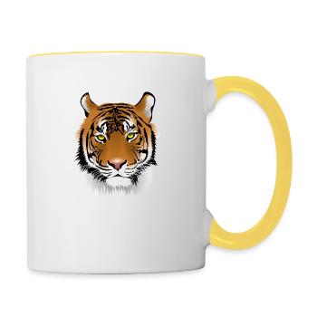 Big tiger - Tasse zweifarbig - Weiß/Gelb - Rechts