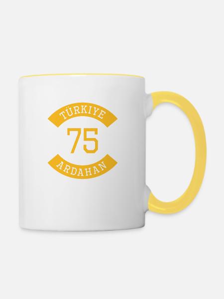 turkiye_75 - Tasse zweifarbig - Weiß/Gelb