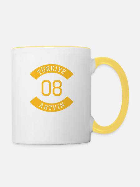 turkiye_08 - Tasse zweifarbig - Weiß/Gelb