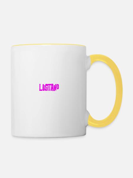LUSITANO - Glitzer - Tasse zweifarbig - Weiß/Gelb