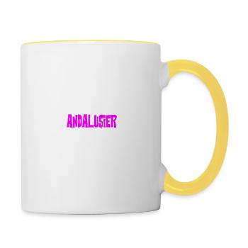 ANDALUSIER - Glitzer - Tasse zweifarbig - Weiß/Gelb - Rechts