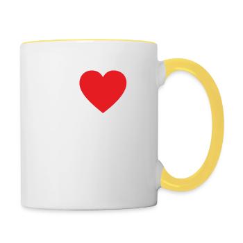 J’adore l’haltère BLANC - Mug contrasté - blanc/jaune - Droite