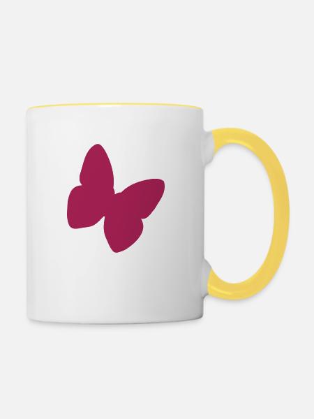butterfly - Tasse zweifarbig - Weiß/Gelb