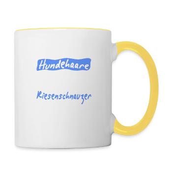 Es sind keine Hundehaare Riesenschnauzer - Tasse zweifarbig - Weiß/Gelb - Rechts