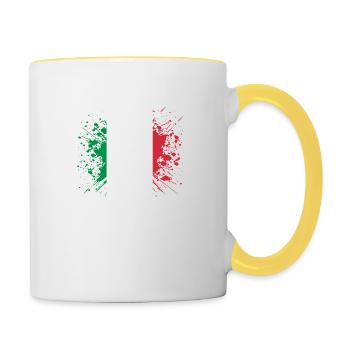 home country roots roots love Italy png - Contrasting Mug - white/yellow - Right