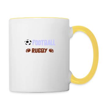 Les dieux Pelote basque cadeau - Mug contrasté - blanc/jaune - Droite