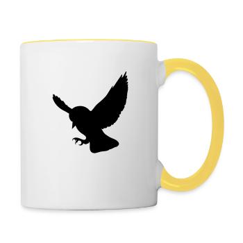 fliegender Vogel - Mug contrasté - blanc/jaune - Droite