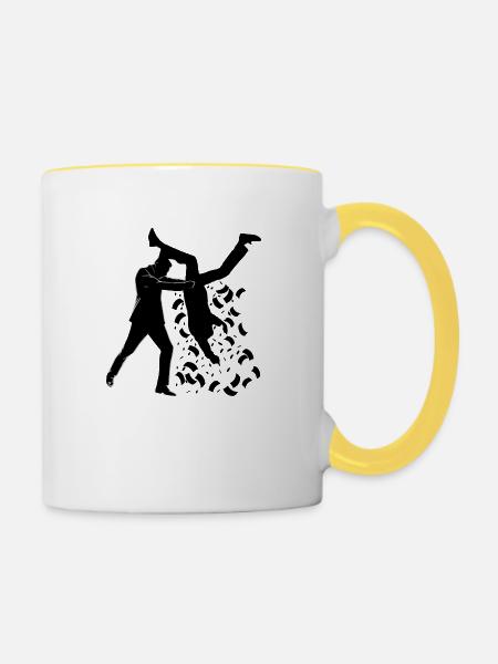 Auf die Luft! - Tasse zweifarbig - Weiß/Gelb