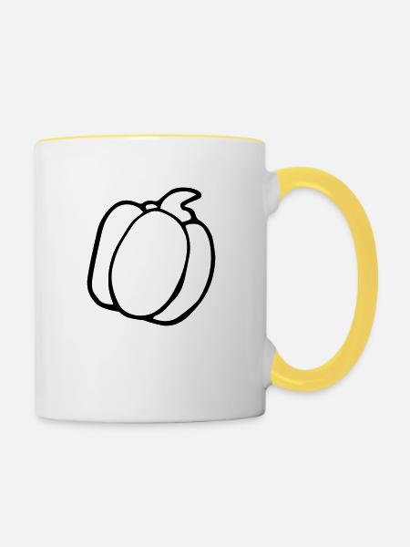 Paprika - Tasse zweifarbig - Weiß/Gelb