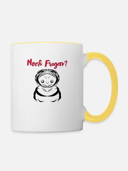 Noch Fragen? - Tasse zweifarbig - Weiß/Gelb