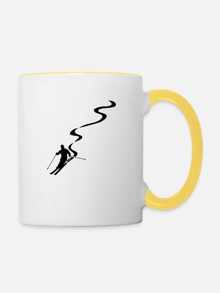 Powdern - Tasse zweifarbig - Weiß/Gelb